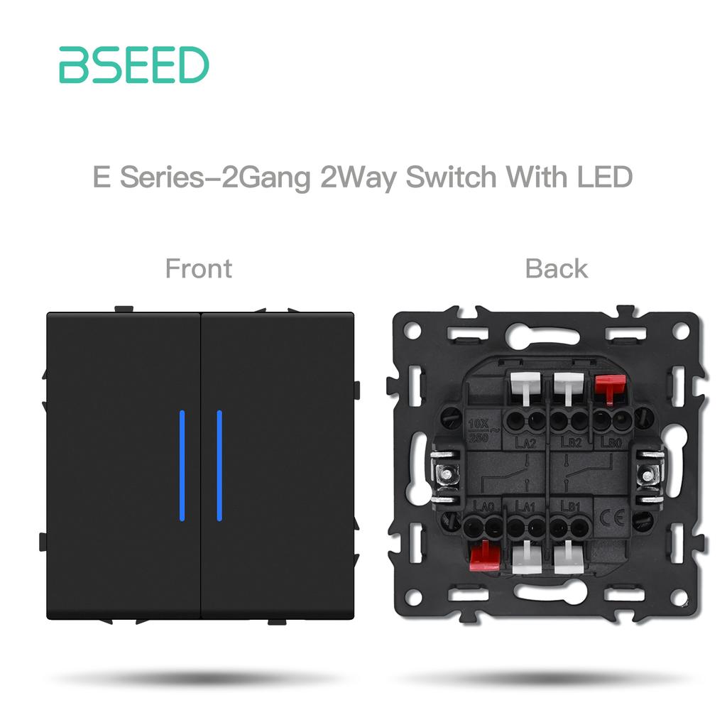 BSEED DIY Button Switch Module USB Phone Charge FR Socket Parts Wall Light Large Switch Plastic Frame Combination E Series