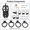 1pc Male Penis Cage Lock Chastity Cage With Lock & 4 Rings Resin Virginity For Men Breathable Cock Ring