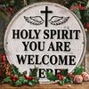 Vintage Holy Spirit Dove Cross Bohemian Metal Wall Art Rustic White Finish Home Decor