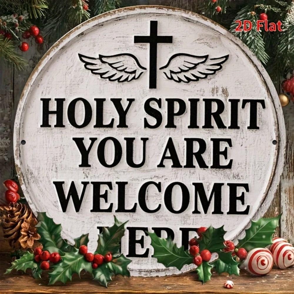Vintage Holy Spirit Dove Cross Bohemian Metal Wall Art Rustic White Finish Home Decor