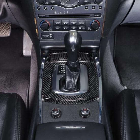Carbon Fiber Gear Shift Lever Panel Trim Sticker Fits INFINITI G25 G35 G37 07-13