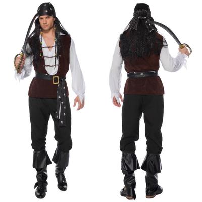 Muži Cosplay Kostýmy Pirátů Karneval Kostým Pirát Pódiové vystoupení Vánoční Halloween Pánský společenský oblek - šátek+ top + vesta + pásek + kalhoty + nánožník