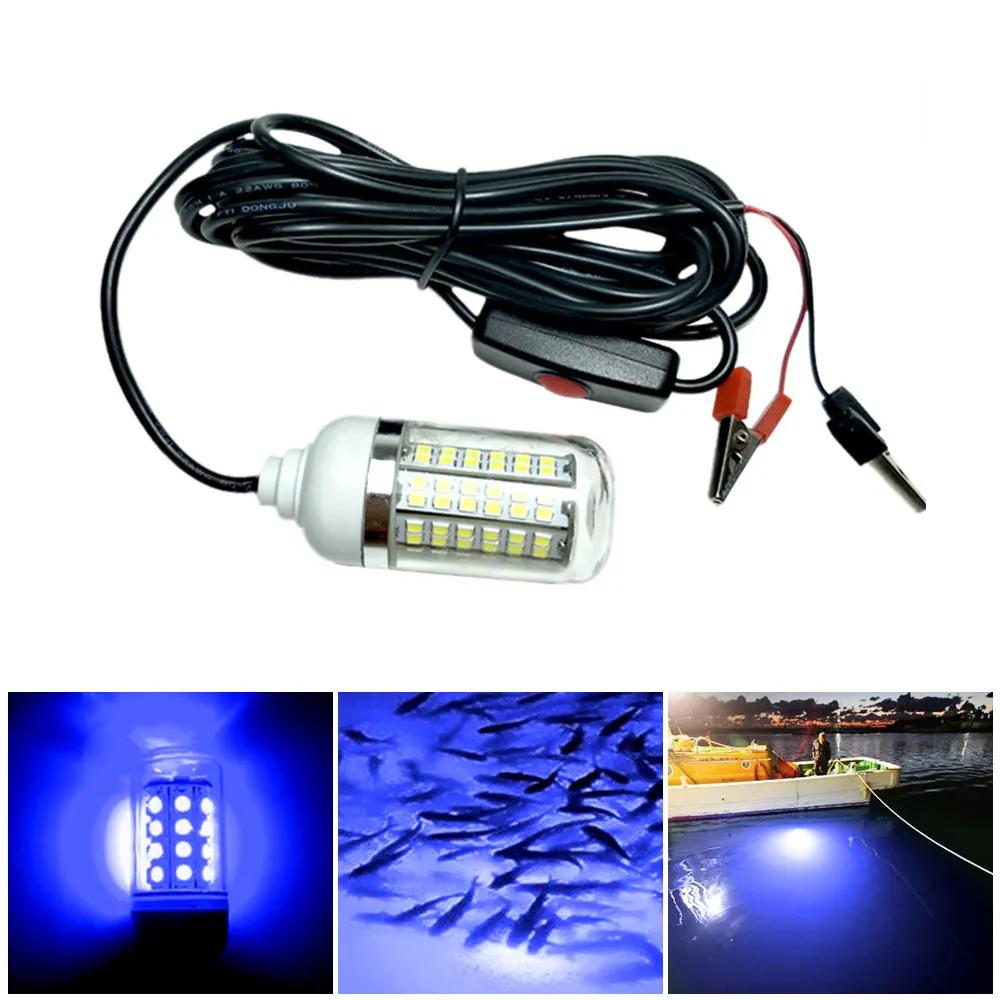 12V LED Fishing Light 100W Ip68 Lure Fish Finder Lamp 108 Leds 2835SMD Attracts Prawns Squid Krill 4 Colors Underwater Lights