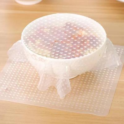 1 Stück Lebensmittel hygienisch halten Wrap Wiederverwendbare Silikon-Lebensmittelverpackungen Versiegelung Vakuumabdeckung Dehnbarer Deckel 10x10cm