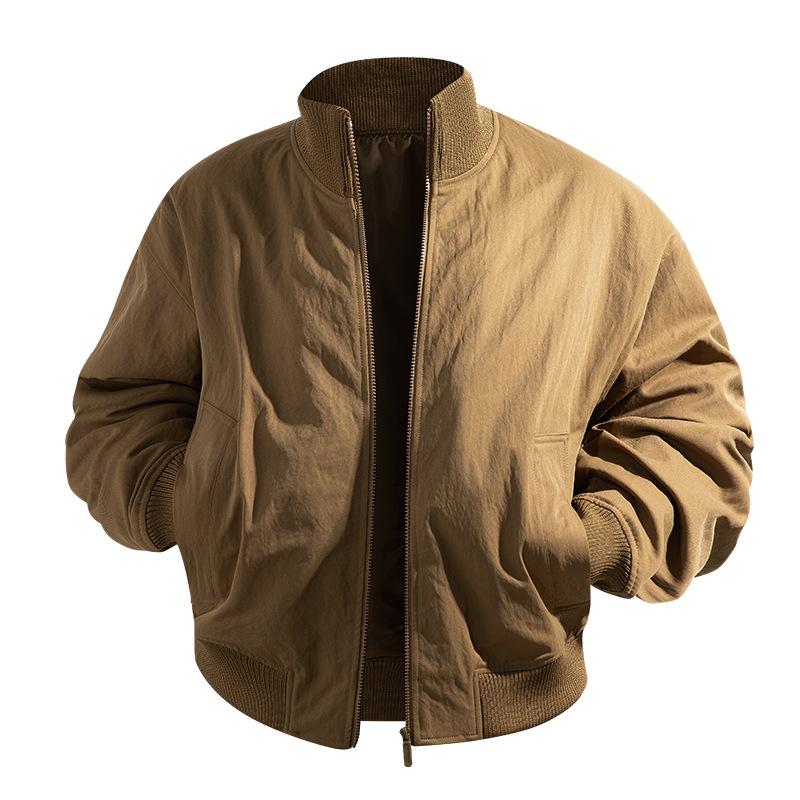 

Autumn Men s Retro Workwear Stand Collar Loose Casual Sports Outdoor Jacket M хакі