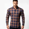Men Fashion Plaid Long Sleeve Casual Plus Size Mens Shirt