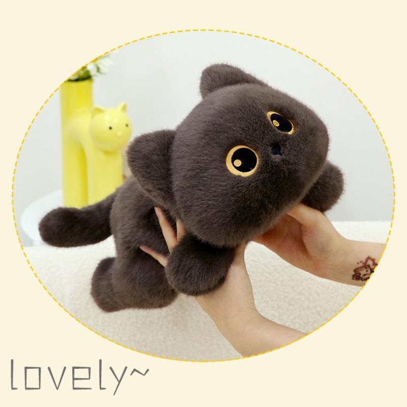 Black Cat Plush Toys Cute Animals Siamese Kitten Lovely Stuffed Doll Cartoon Cat Pendant KeyChain Plushie Birthyday Xmas Gift