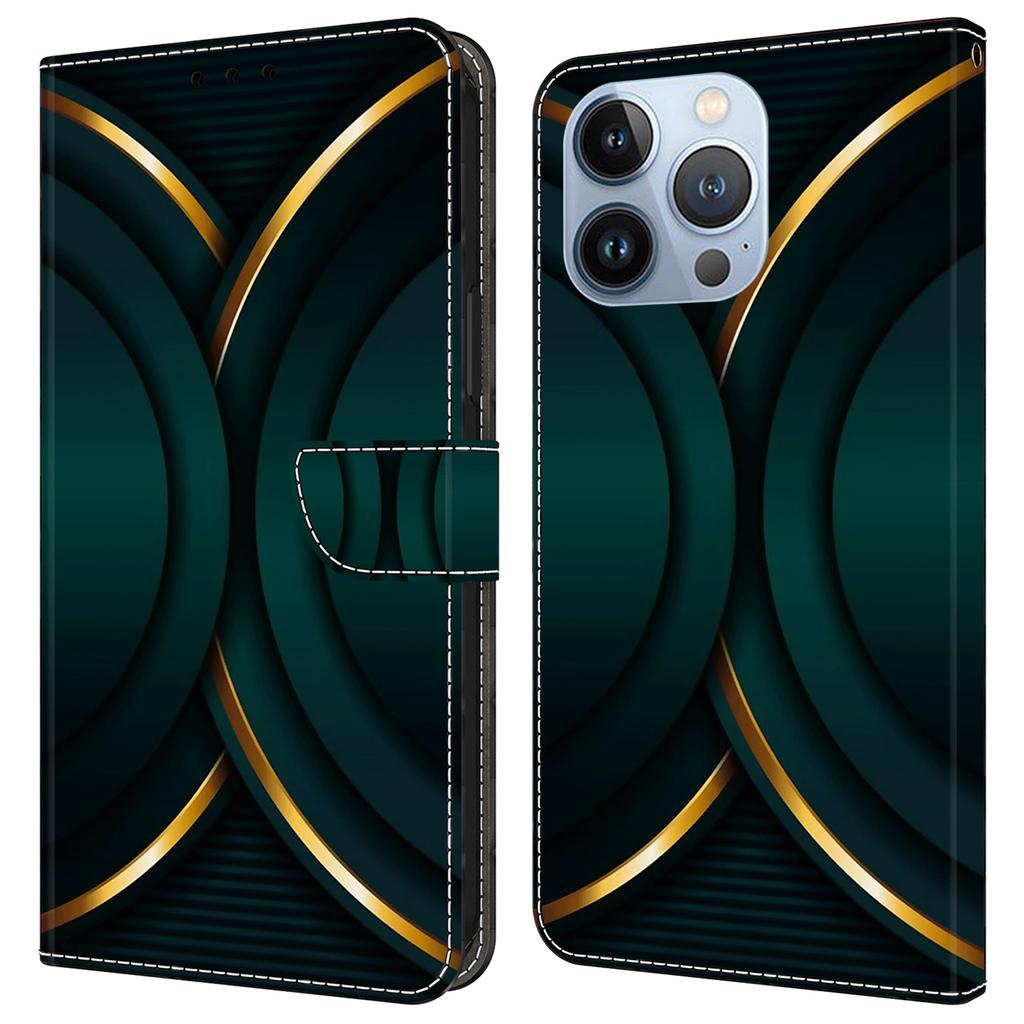 For iPhone 16 Pro Case 3D Pattern PU Leather Wallet Phone Cover with Stand