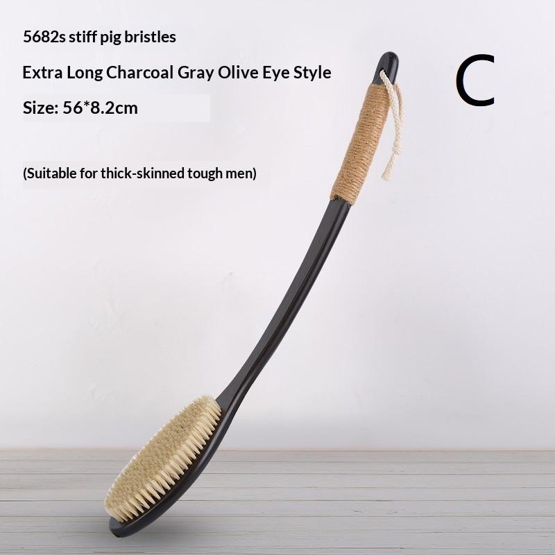 56cm/43cm Myjka do pleców pod prysznic z zakrzywionym długim uchwytem, Szczotka do ciała do użytku na mokro i na sucho, Narzędzie do mycia pleców dla mężczyzn i kobiet