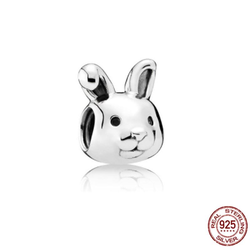 New S925 Sterling Silver Pet Cat Dog Fox Owl Turtle Animal Series Elephant Charm Bead Fit Original Bracelet DIYJewelry
