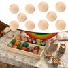 5 Pieces Wood Balls Wooden Jewelry Making Practical Art Round DIY Projects Unfinished