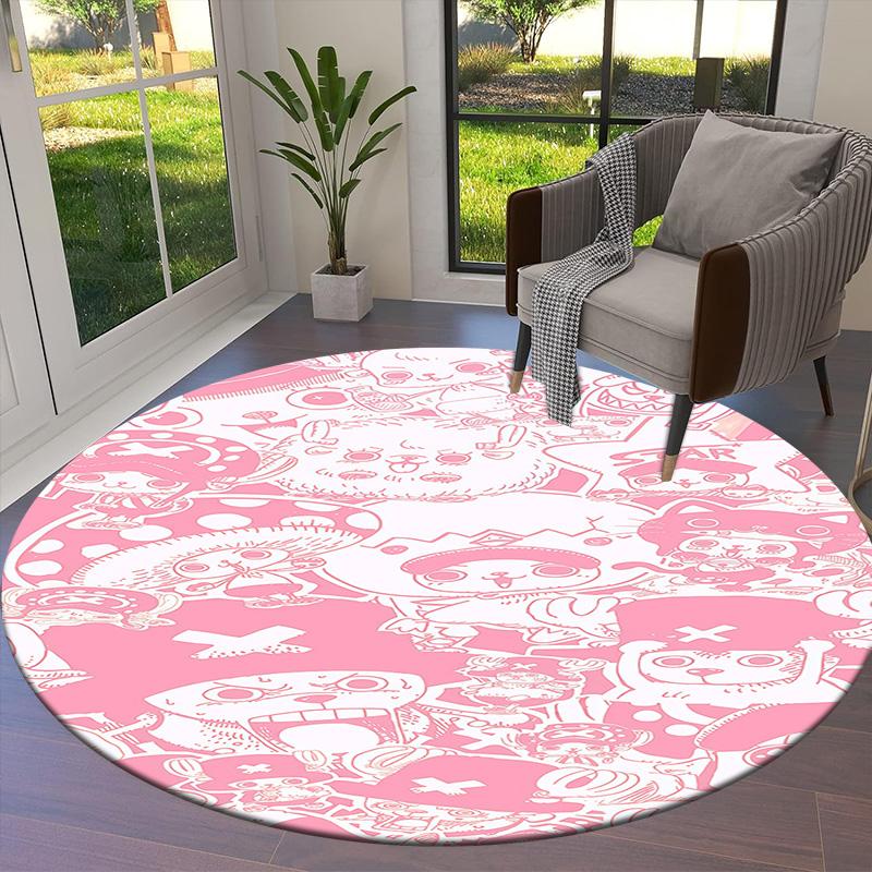 One Piece Tony Tony Chopper Round Area Rug Carpet Rug For Living Room Bedroom Sofa Playroom Decor Nonslip Floor Mat