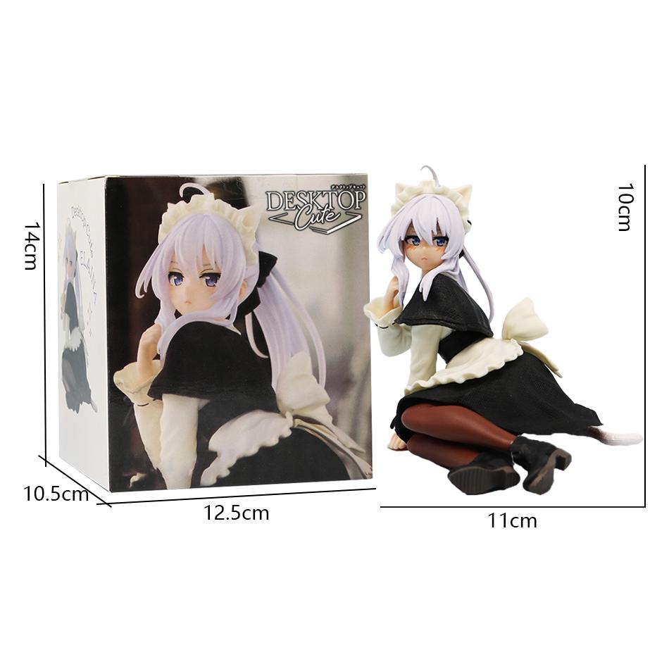 New The Journey of Elaina Anime Figures GK Model Elaina Sweater Doll Action Figure Room Decor Gift Toys 13cm