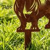Kreatives Gartengeschenk Metall Dackel Gartenstecker, Rostige Tier Silhouette Dekorative Hof Niedlicher Hund Blumenbeet Dekor Kunst für Draußen Rasen, Weg,