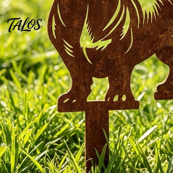 Kreatives Gartengeschenk Metall Dackel Gartenstecker, Rostige Tier Silhouette Dekorative Hof Niedlicher Hund Blumenbeet Dekor Kunst für Draußen Rasen, Weg,