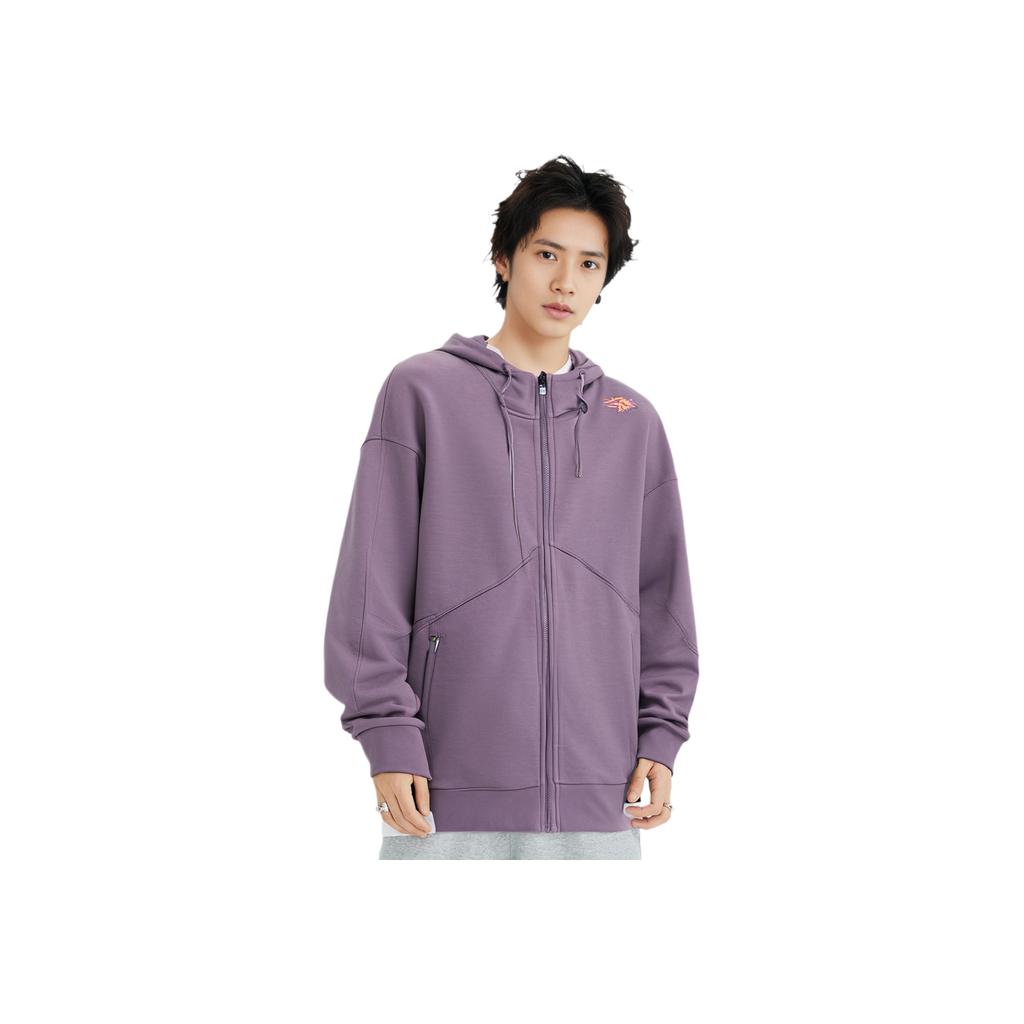 Anta Basketball Series Letter Zipper Hoodie Men Hoodies Dust-Purple 152331734-3