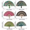 Unique Hand Woven Grass Cooling Fan Colorful Straw Fan Essential for Vacation and Elegant Home Decoration