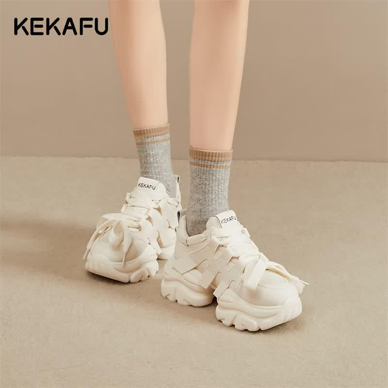 Kekafu Women s Platform Height-Increasing Casual Shoes 36