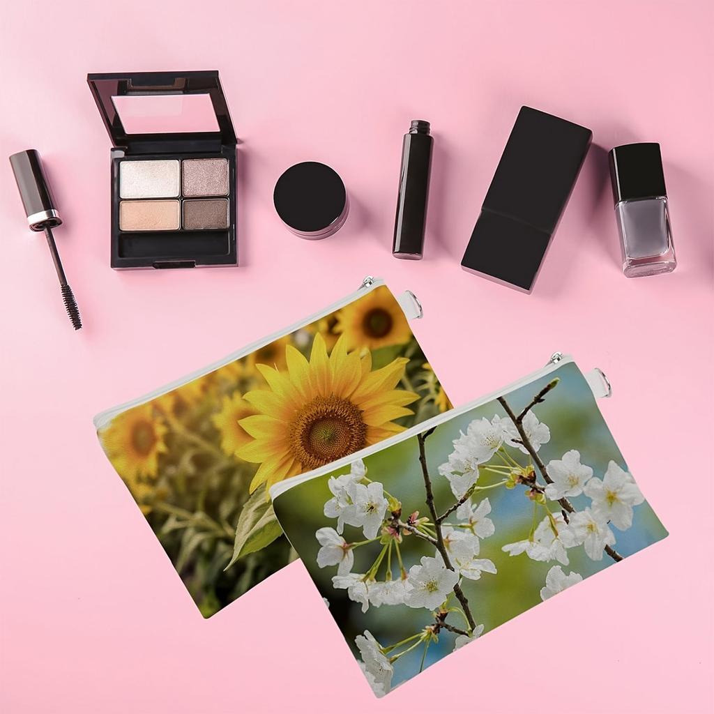15 Stück Stabile Leere Sublimations-Canvas-Reißverschluss-Aufbewahrungstaschen Perfekt für Reisen, Schulbedarf und Bastelarbeiten