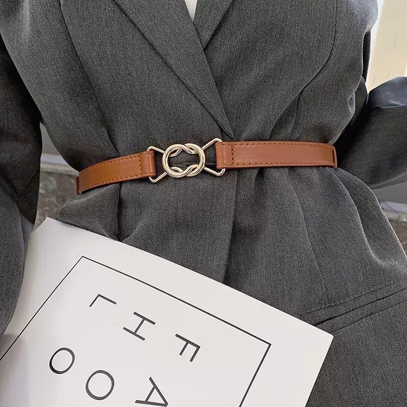 Stylish Summer Women's Waist Belt With Chic Double Ring Buckle For Dresses And Suits