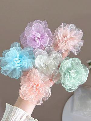 2/6 ks Módní umělé květinové sponky do vlasů Pinetky pro ženy Dívky Party Doplňky do vlasů