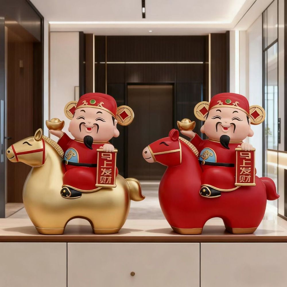 Decorative Ornament Year of The Horse Lucky Treasure God of Wealth  Office Decoration