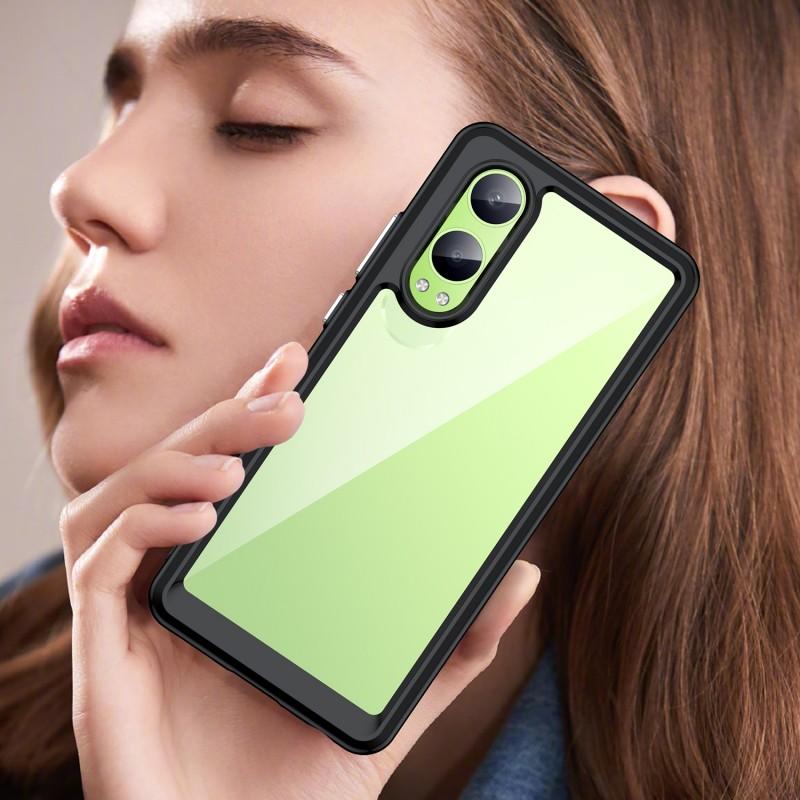 For OnePlus Nord CE4 Lite 5G Phone Case WANLONFENG XC Series TPU Acrylic Cover with Tempered Glass (Big Lens Hole)