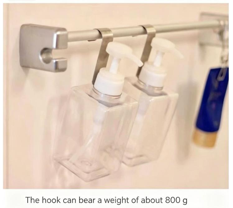 3 Sizes Optional No-Drill Round Bathroom Hooks, Shampoo Replacement Bottle Storage Holder Rings, Hanging Hooks, Organizer