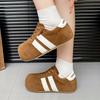 Big head casual light mouth single shoes color matching flats autumn retro versatile lightweight board shoes lace-up sports shoes