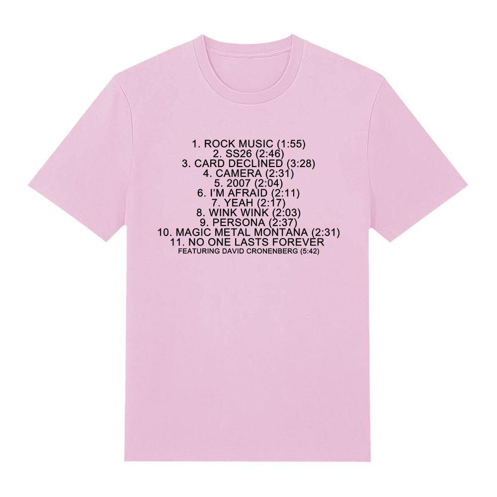 Charli Xcx Fashion Film List Tshirt Simple Letter Print Tshirt Fashion Casual Short Sleeve Unisex O Neck Top