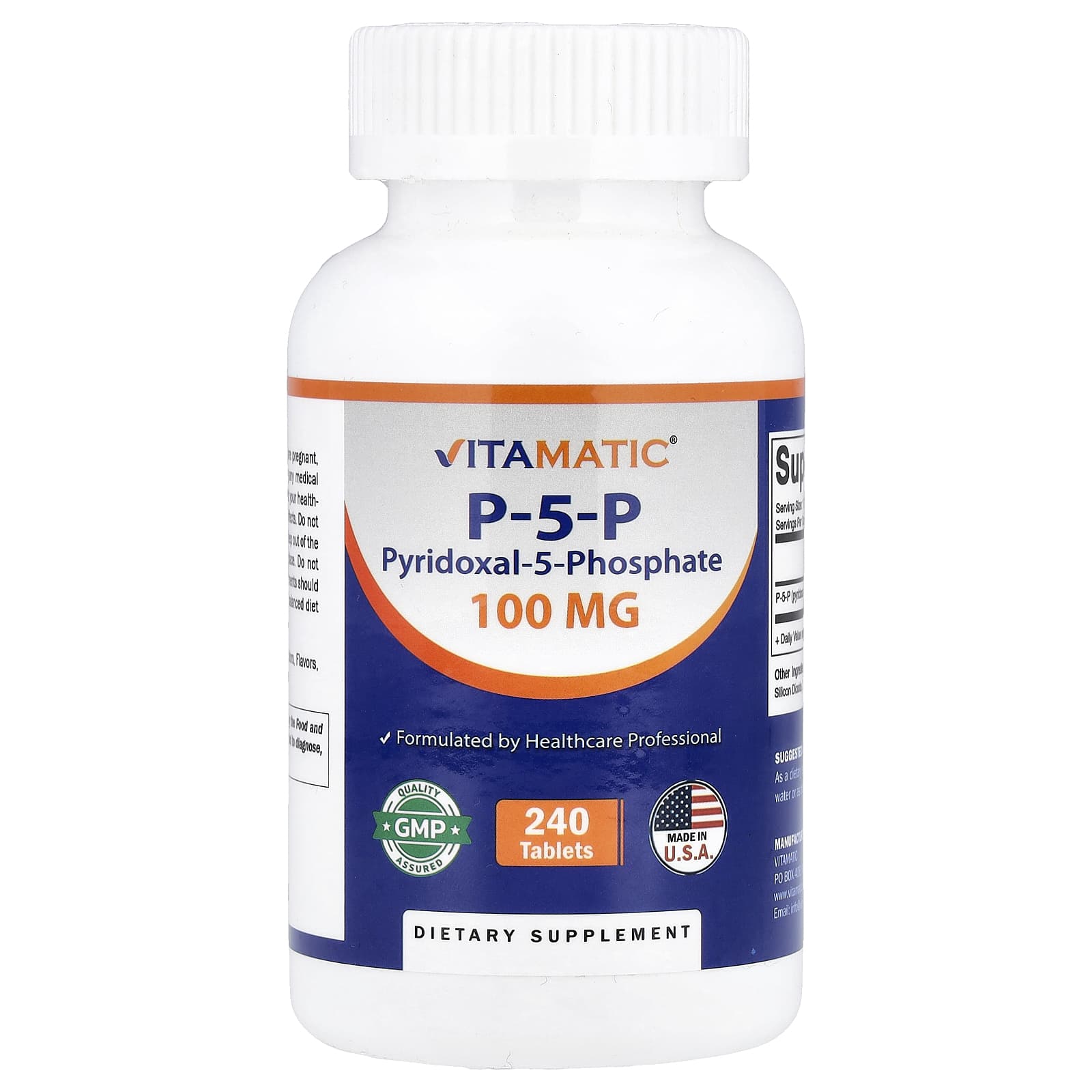 

Vitamatic, P-5-P, 100mg, 240 tablets