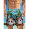Men's Quick-drying and Breathable Beach Shorts with Colorful Prints, Are Perfect for Use At Outdoor Activities.