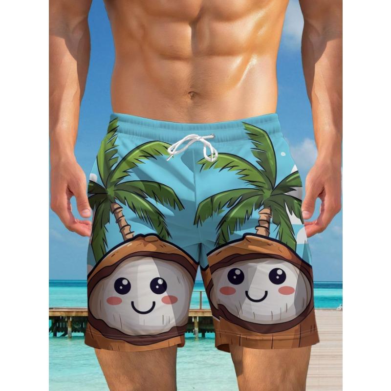 Men's Quick-drying and Breathable Beach Shorts with Colorful Prints, Are Perfect for Use At Outdoor Activities.