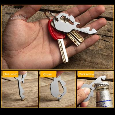 Μπρελόκ ανοιχτήρι μπουκαλιών πολλαπλών εργαλείων Συμπαγής σχεδίαση φορητό κλειδί πολλαπλών χρήσεων Κατσαβίδι Εργαλείο έκτακτης ανάγκης