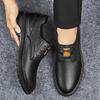 British Style Genuine Leather Men's Business Shoes 2026 New Flat Designer Office Walking Shoes Thick-soled Low-top Casual Shoes