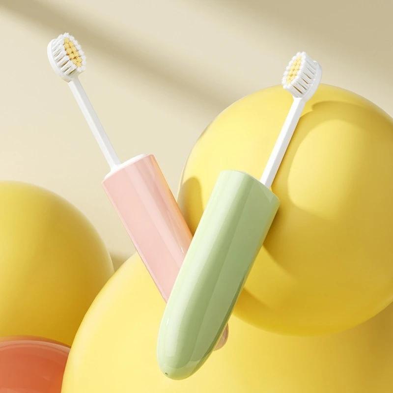 Brand-new Portable Travel-sized Folding Toothbrush and Toothpaste Set Multi-functional Soft-bristled Suitable for Adults