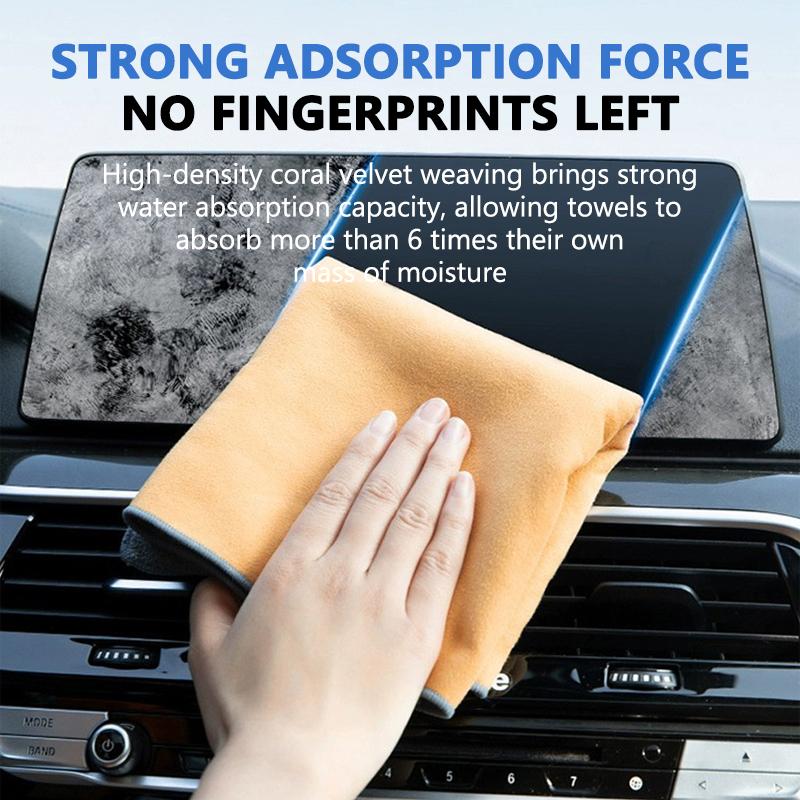 SEAMETAL 500GSM Car Wash Towel Double-sided Suede Strong Absorbent Car Cleaning Cloth