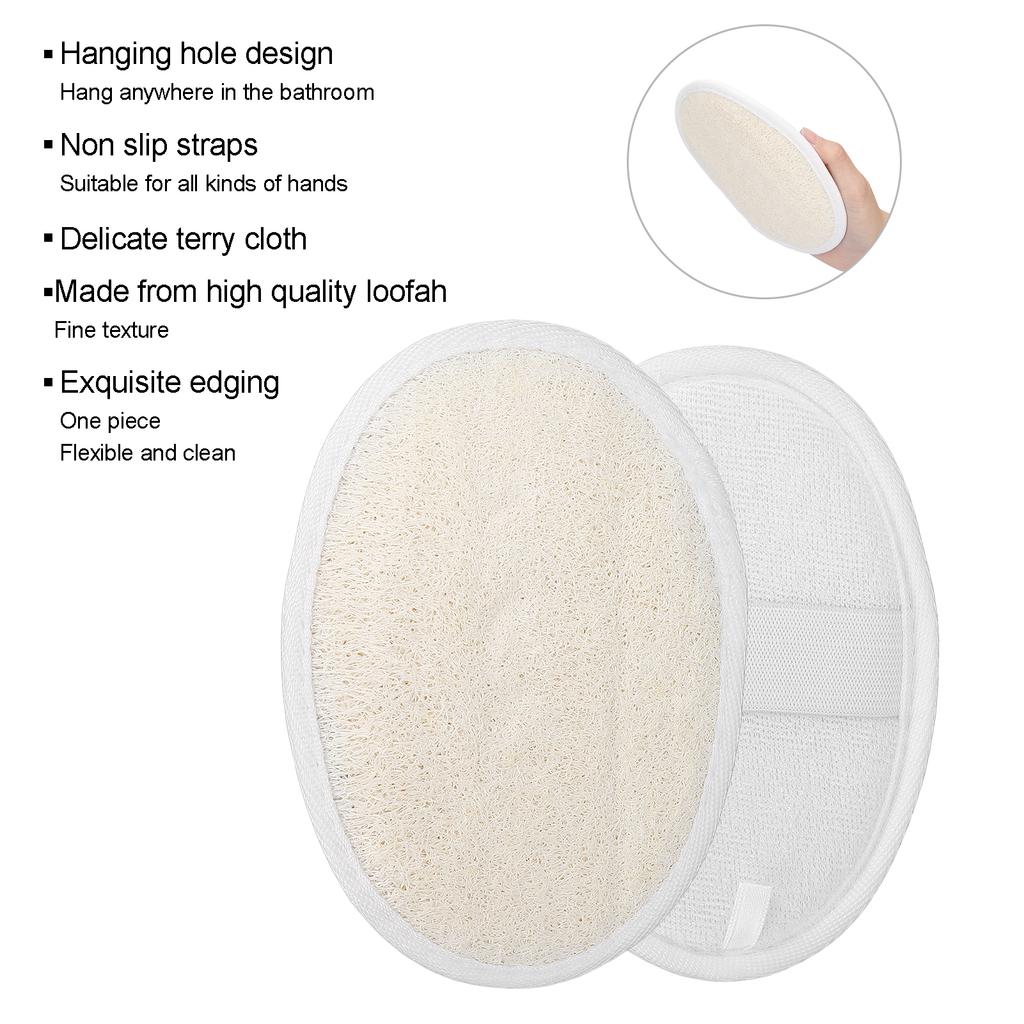 Loofah Pad Exfoliating Cleaning Soft Bathing Sponge Scrubber with Elastic Band for Facial Body