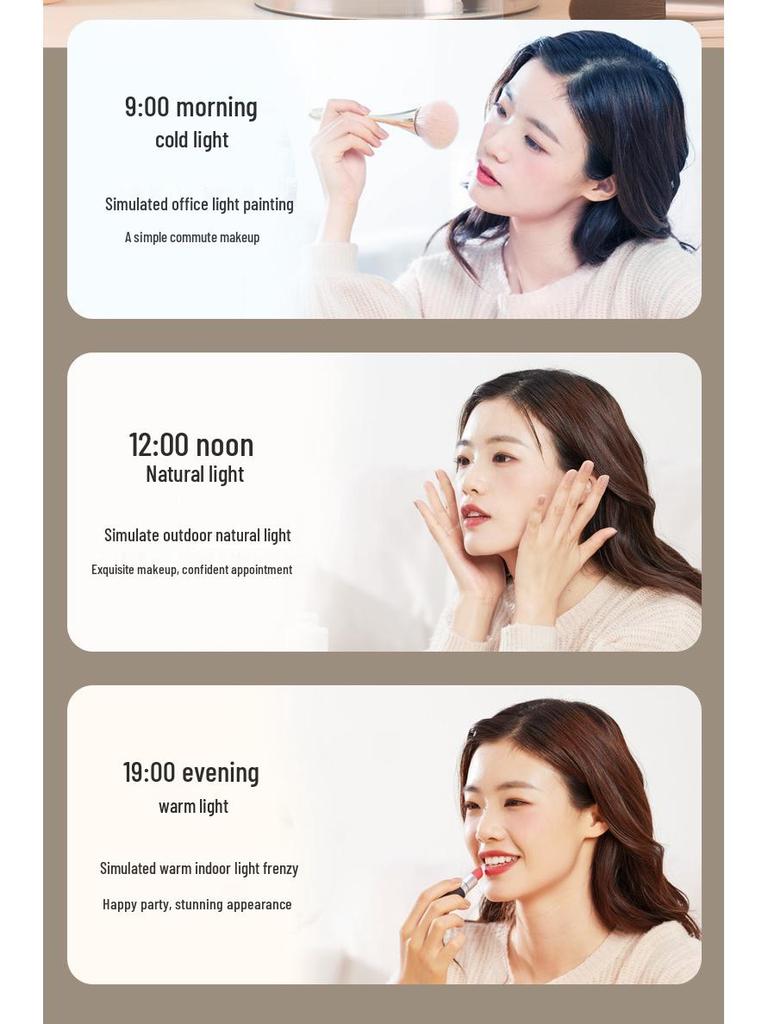 Large Double-Sided LED Makeup Mirror with Magnification and Fill Light for Vanity or Desk