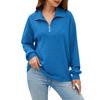 Women's Fashion Lapel Zipper Drawstring Loose Pullover Long Sleeve Casual Sweatshirt