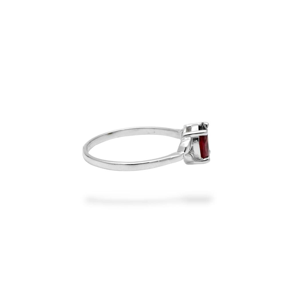 Dainty Garnet Ring, 925 Sterling Silver Ring, Natural Garnet Women's Ring, Engagement Gift Ring, Gift For Her