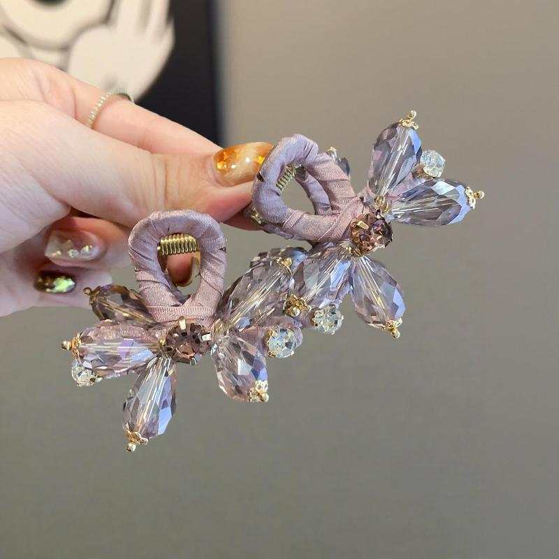 Crystal Half-Up Hair Clip Exquisite Rhinestone Side Hair Clip Shark Clip For Women