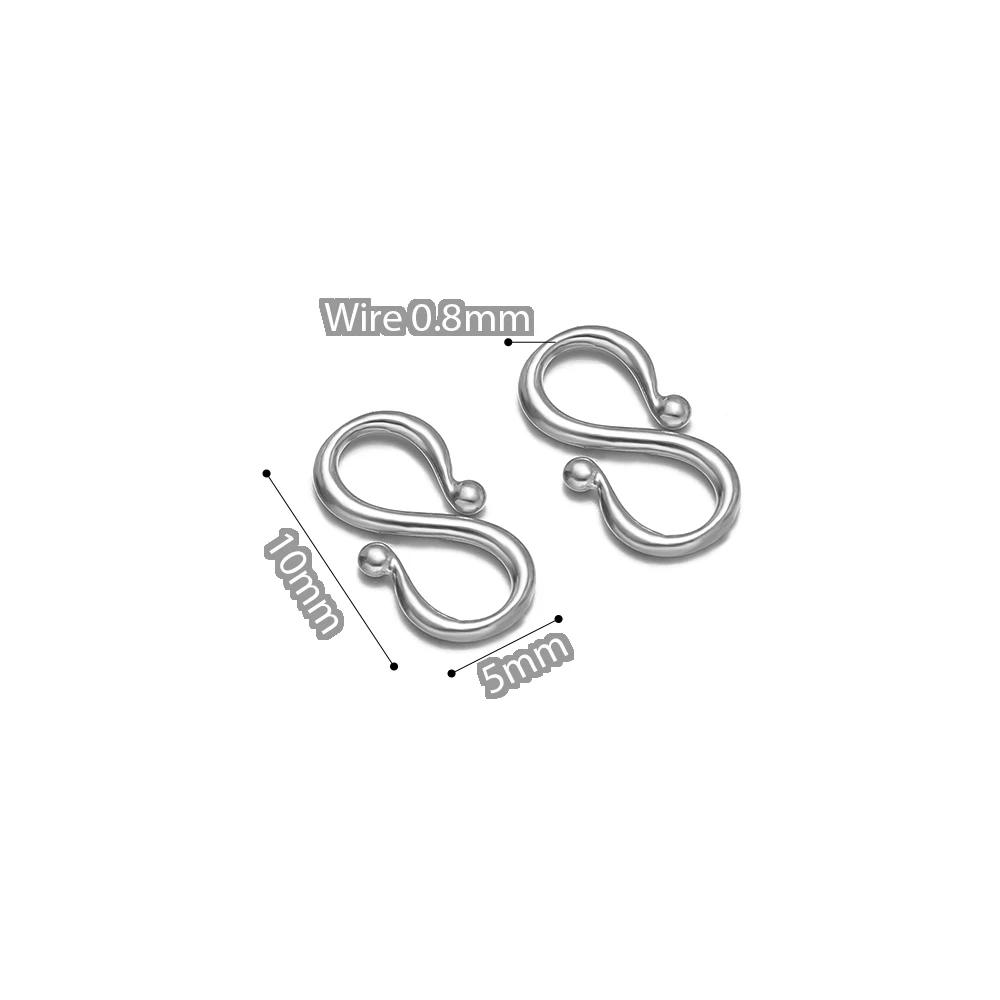 20pcs Stainless Steel W Shape Necklace Clasps Hooks for DIY Jewelry Making Finding Bracelets Supplies Accessories Wholesale