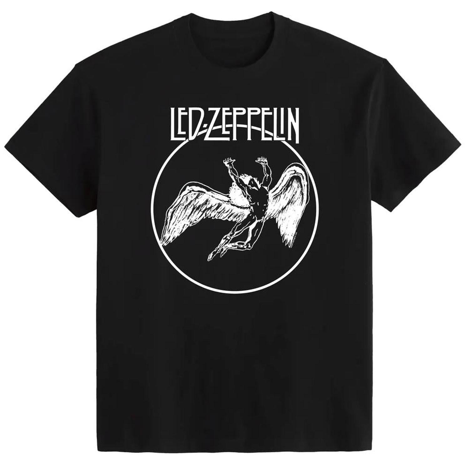 Men s Led Zeppelin Swan Song Circle Tee Slim Fit T-shirt Small Black M