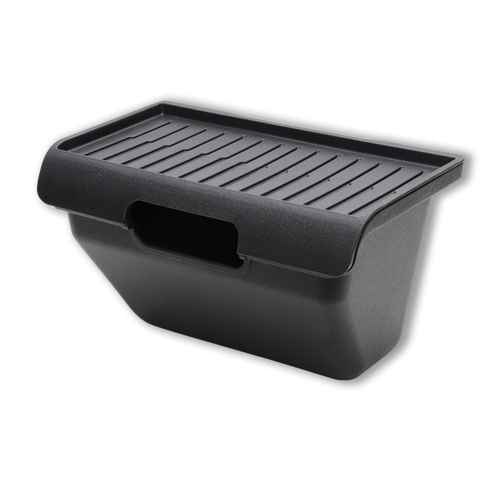 For Tesla Y Juniper Rear Seat Storage Box With Anti-slip Cover Under Seat Storage Tray Trash Can Car Interior Accessory