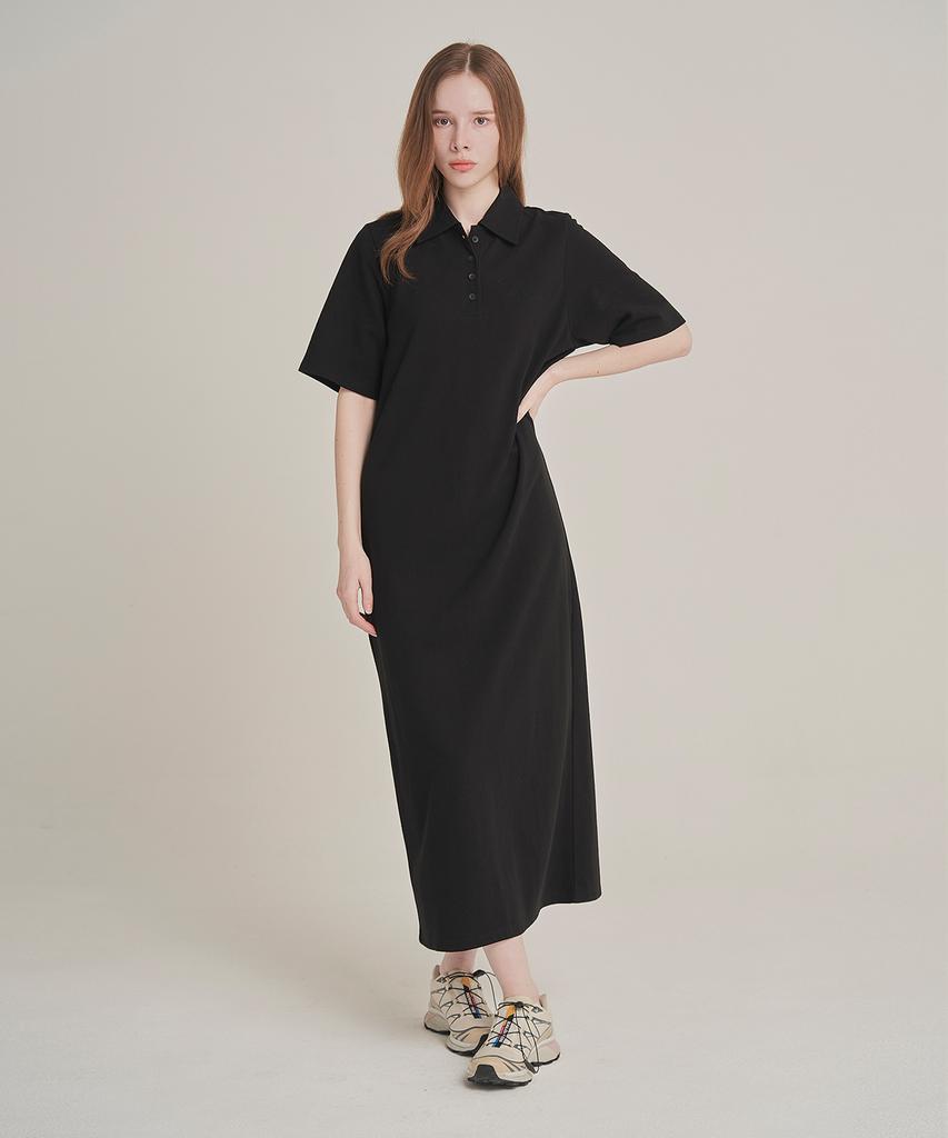 Iteoneolmomeonteu Pique Maxi Dress _ Black