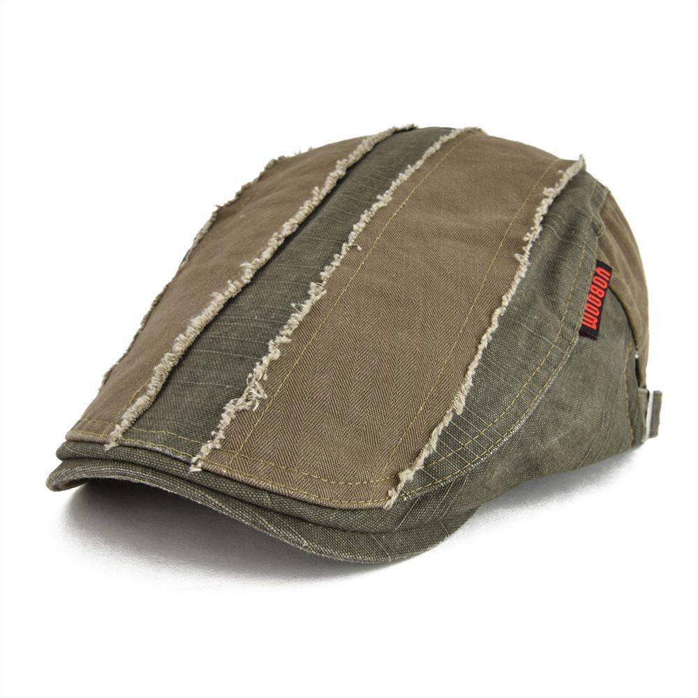 

VOBOOM Distressed Cotton Flat Cap Men s Golf Newsboy Caps Retro Baker Boy Hat Male Gatsby Driver Cabbies Beret Adjustable 57-60cm армія зелений колір