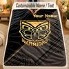 Flannel BlanketWigan Warriors Custom Name Text Personalized Soft Warm Throw Blanket Home Decor Gift