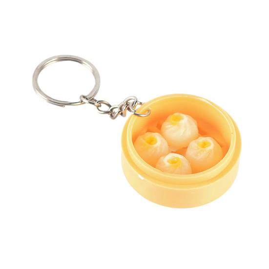 Keychain Pendant Food Steamer Design Lifelike Hanging Ornament Keys Backpack Car Decoration Daily Use Accessory