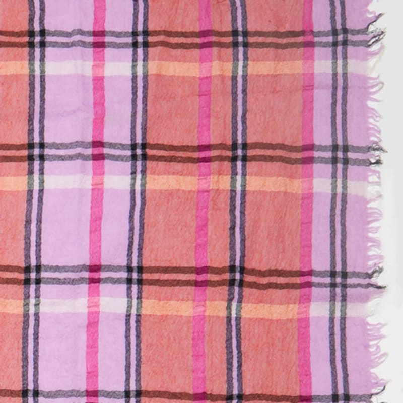 BIMBA Y LOLA [23FW] BIMBA Y LOLA Pink Check Wool Shawl B236AII012PKF
